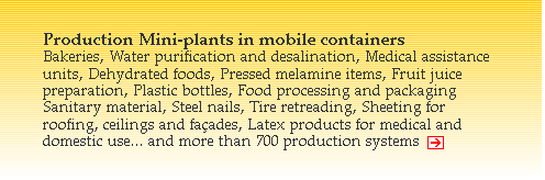 Production Mini-plants in mobile containers